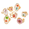 Stainless Steel Open Rings Geometric Pattern Electroplated Summer New Flower Series Women's Hand Accessories