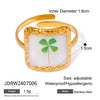 Stainless Steel Open Rings Geometric Pattern Electroplated Summer New Flower Series Women's Hand Accessories