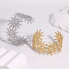 Stainless Steel Open Sun Bracelet With Spiral Design Electroplated Minimalist High End Style For Women