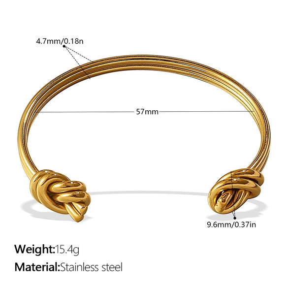 316L Stainless Steel Open Thin Irregular Minimalist Retro Personality Electroplated Bracelet