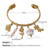 316L Stainless Steel Open Thin Irregular Minimalist Retro Personality Electroplated Bracelet
