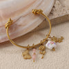 316L Stainless Steel Open Thin Irregular Minimalist Retro Personality Electroplated Bracelet