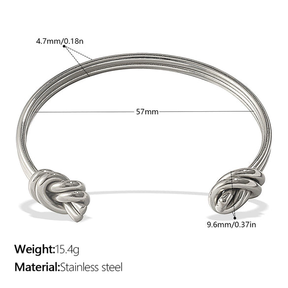 316L Stainless Steel Open Thin Irregular Minimalist Retro Personality Electroplated Bracelet