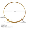 316L Stainless Steel Open Thin Irregular Minimalist Retro Personality Electroplated Bracelet