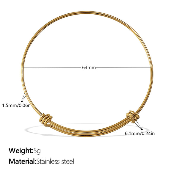 316L Stainless Steel Open Thin Irregular Minimalist Retro Personality Electroplated Bracelet