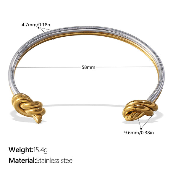 316L Stainless Steel Open Thin Irregular Minimalist Retro Personality Electroplated Bracelet