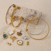 316L Stainless Steel Open Thin Irregular Minimalist Retro Personality Electroplated Bracelet