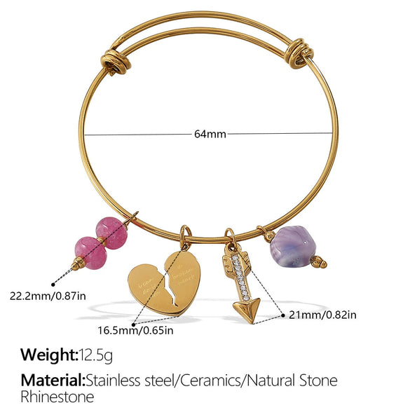 316L Stainless Steel Open Thin Irregular Minimalist Retro Personality Electroplated Bracelet