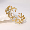 Stainless Steel Opening Hollow Fivepointed Star Bracelet With Electroplating Treatment And Minimalist Design