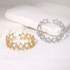 Stainless Steel Opening Hollow Fivepointed Star Bracelet With Electroplating Treatment And Minimalist Design