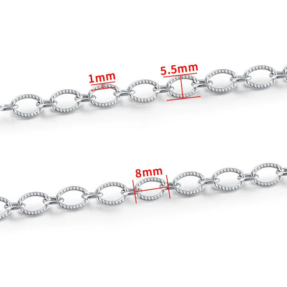 Stainless Steel Oshaped Cross Chain Jewelry Chain Electrolytic Brightening Diy Necklace Bracelet