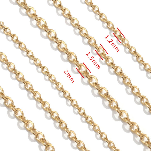 Stainless Steel Oshaped Cross Half Chain Broken Cuban Chain Hanging Double Ring Chain Cartoon Geometric Diy Jewelry Accessories Necklace With Electroplating