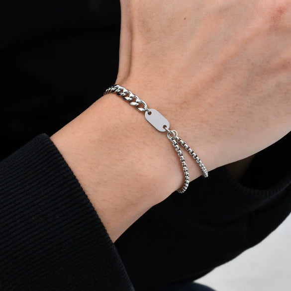 Stainless Steel Oval Chain Bracelet Electroplated Fashion For Women