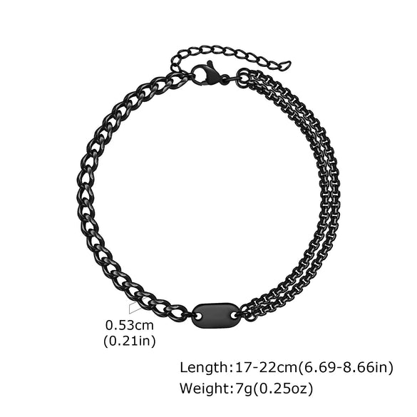 Stainless Steel Oval Chain Bracelet Electroplated Fashion For Women
