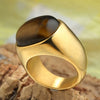Stainless Steel Oval Geometric Style Polished Ring For Men And Women