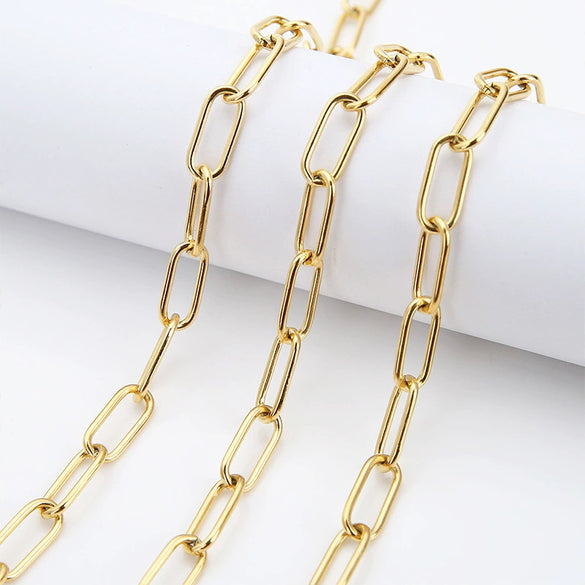 Stainless Steel Oval Hip Hop Necklace Chain With Electroplating Process