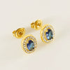 316L Stainless Steel Oval Inlaid Zircon Electroplating Women's Earrings