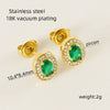 316L Stainless Steel Oval Inlaid Zircon Electroplating Women's Earrings