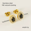 316L Stainless Steel Oval Inlaid Zircon Electroplating Women's Earrings