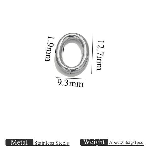 Stainless Steel Oval Melon Seed Jewelry Buckle Necklace Diy Handmade Electroplated Semi Finished Pendant Jewelry Accessories