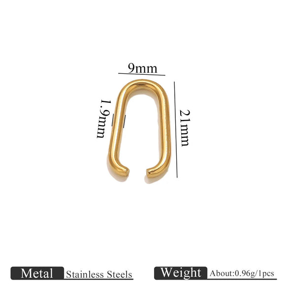 Stainless Steel Oval Melon Seed Jewelry Buckle Necklace Diy Handmade Electroplated Semi Finished Pendant Jewelry Accessories
