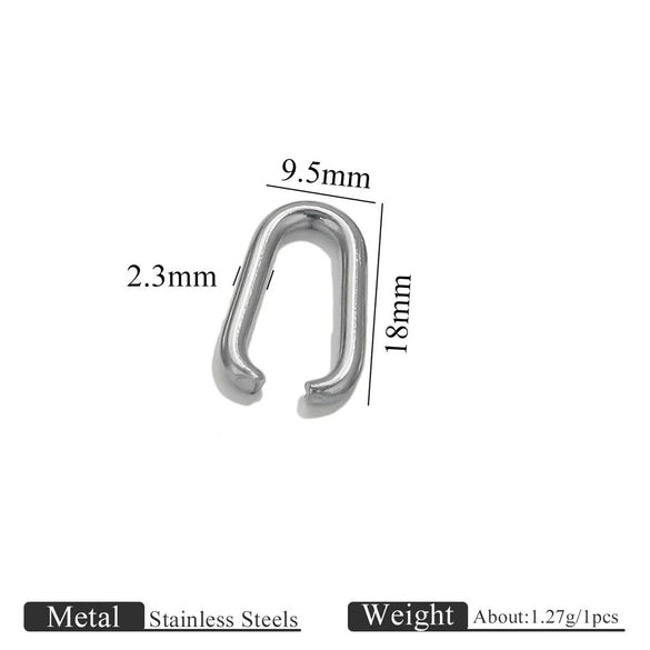 Stainless Steel Oval Melon Seed Jewelry Buckle Necklace Diy Handmade Electroplated Semi Finished Pendant Jewelry Accessories