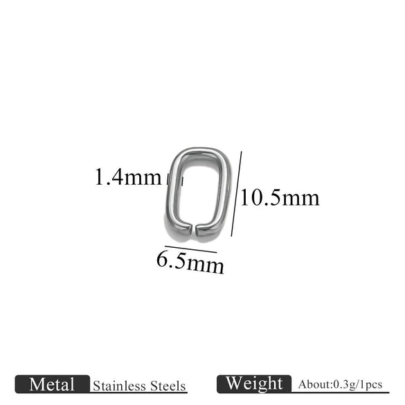 Stainless Steel Oval Melon Seed Jewelry Buckle Necklace Diy Handmade Electroplated Semi Finished Pendant Jewelry Accessories