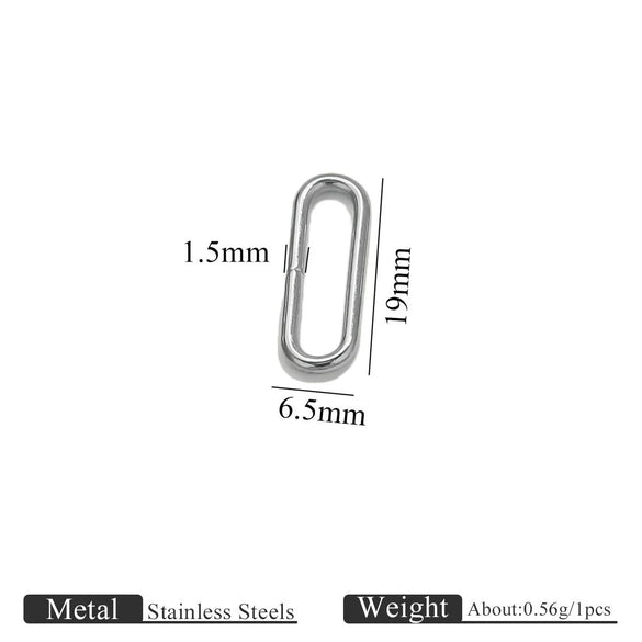 Stainless Steel Oval Melon Seed Jewelry Buckle Necklace Diy Handmade Electroplated Semi Finished Pendant Jewelry Accessories