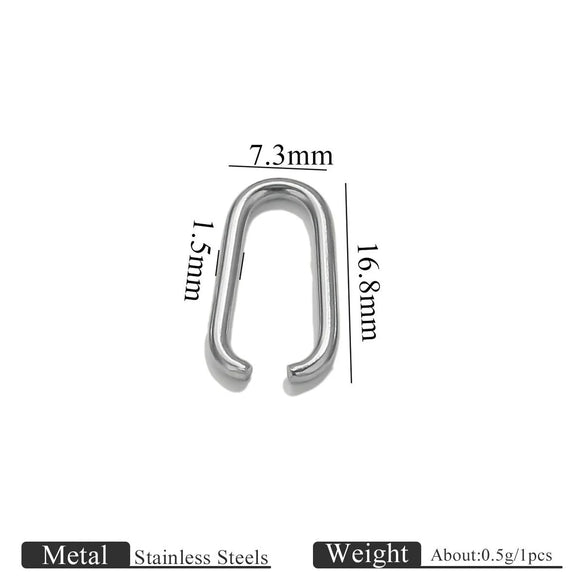 Stainless Steel Oval Melon Seed Jewelry Buckle Necklace Diy Handmade Electroplated Semi Finished Pendant Jewelry Accessories