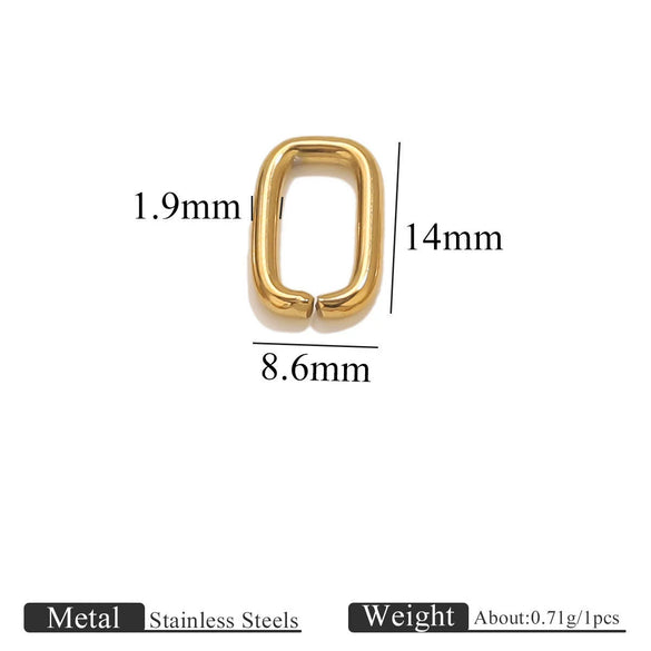 Stainless Steel Oval Melon Seed Jewelry Buckle Necklace Diy Handmade Electroplated Semi Finished Pendant Jewelry Accessories