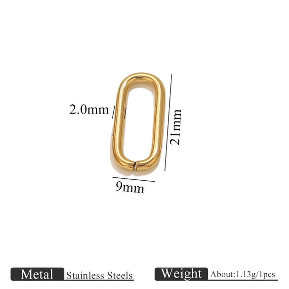 Stainless Steel Oval Melon Seed Jewelry Buckle Necklace Diy Handmade Electroplated Semi Finished Pendant Jewelry Accessories