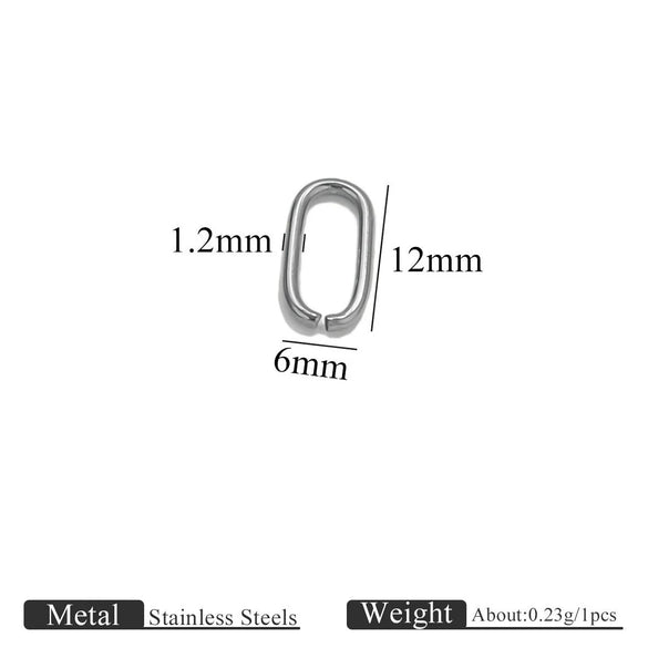 Stainless Steel Oval Melon Seed Jewelry Buckle Necklace Diy Handmade Electroplated Semi Finished Pendant Jewelry Accessories