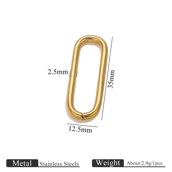 Stainless Steel Oval Melon Seed Jewelry Buckle Necklace Diy Handmade Electroplated Semi Finished Pendant Jewelry Accessories