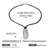 Stainless Steel Oval Pendant Black Rope Necklace With Electroplating And Geometric Design For Women