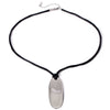 Stainless Steel Oval Pendant Black Rope Necklace With Electroplating And Geometric Design For Women
