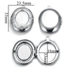 Stainless Steel Oval Photo Box Pendant Jewelry Accessories With Vintage Embossed Pattern And Electroplating