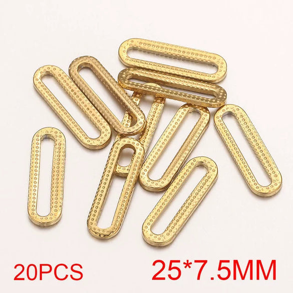 Stainless Steel Oval Rectangular Border Fish Pattern Electroplated Diy Jewelry Handmade Earrings Connector Supplies Accessories