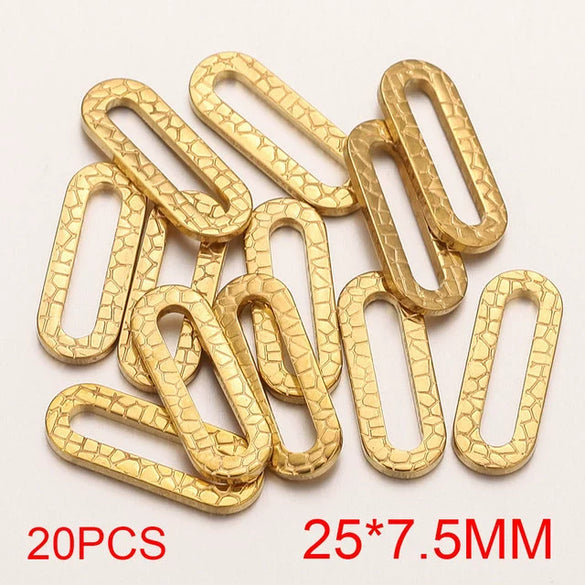Stainless Steel Oval Rectangular Border Fish Pattern Electroplated Diy Jewelry Handmade Earrings Connector Supplies Accessories