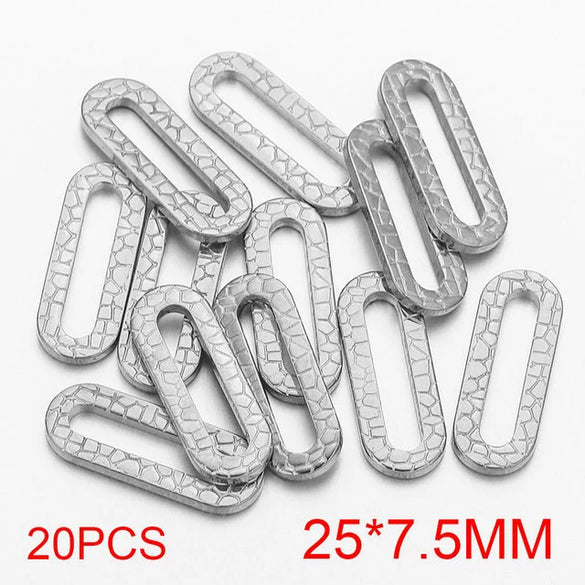 Stainless Steel Oval Rectangular Border Fish Pattern Electroplated Diy Jewelry Handmade Earrings Connector Supplies Accessories