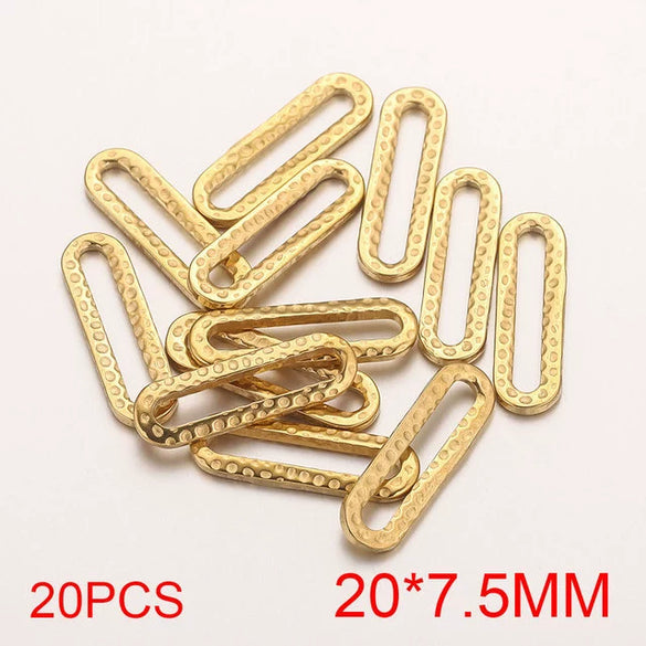 Stainless Steel Oval Rectangular Border Fish Pattern Electroplated Diy Jewelry Handmade Earrings Connector Supplies Accessories