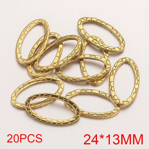 Stainless Steel Oval Rectangular Border Fish Pattern Electroplated Diy Jewelry Handmade Earrings Connector Supplies Accessories