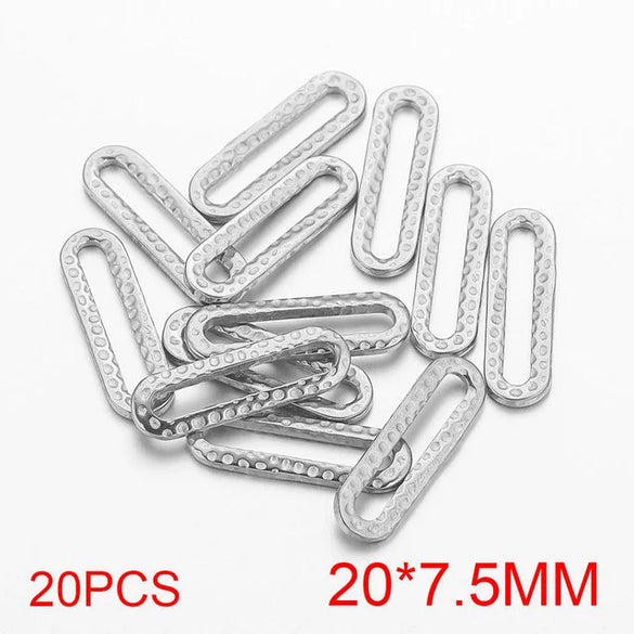 Stainless Steel Oval Rectangular Border Fish Pattern Electroplated Diy Jewelry Handmade Earrings Connector Supplies Accessories