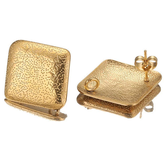 Stainless Steel Oval Star Fish Pattern Gold Plated Electroplated Earrings Making Supplies Jewelry