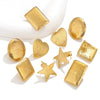 Stainless Steel Oval Star Fish Pattern Gold Plated Electroplated Earrings Making Supplies Jewelry