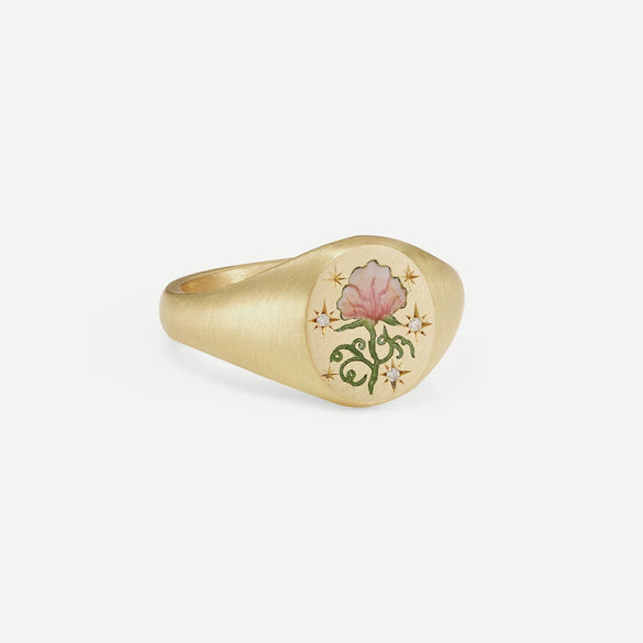 Stainless Steel Painted Flower And Leaf Earrings With Oil Treatment