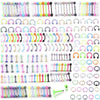 Stainless Steel Painted Geometric Circular Nose Rings Eyebrow Nails Cshaped Ear Bone Nails Lip Nail Piercing Jewelry
