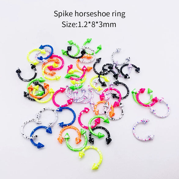 Stainless Steel Painted Geometric Circular Nose Rings Eyebrow Nails Cshaped Ear Bone Nails Lip Nail Piercing Jewelry