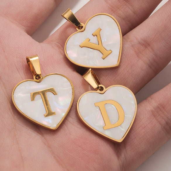 Stainless Steel Peach Heart And English Letter Diy Handmade Electroplated Pendant Necklace Accessories