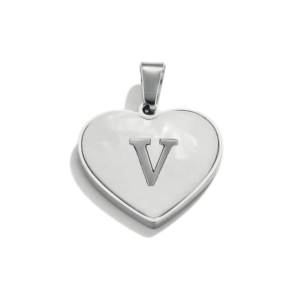 Stainless Steel Peach Heart And English Letter Diy Handmade Electroplated Pendant Necklace Accessories