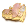 Stainless Steel Peach Heart Dripping Oil Single Hole Pendant Jewelry Accessories